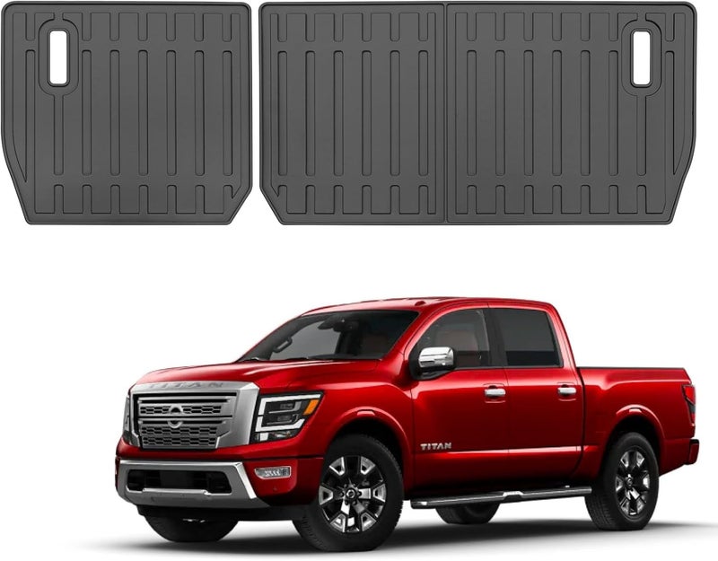 Yonugli Custom for 2017-2025 Nissan Titan / 2016-2025 Titan XD Crew Cab Rear Seat Backrest Mats All Weather TPE Protection Mat Accessories (for 17-25 Nissan Titan/16-25 Titan XD Crew Cab) - Image 3